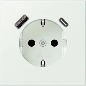 Jung Serie LS SCHUKO-Steckdose mit USB-Ladegerät Safety+, outremer gris