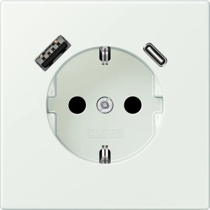 Jung Serie LS SCHUKO-Steckdose mit USB-Ladegerät Safety+, outremer gris