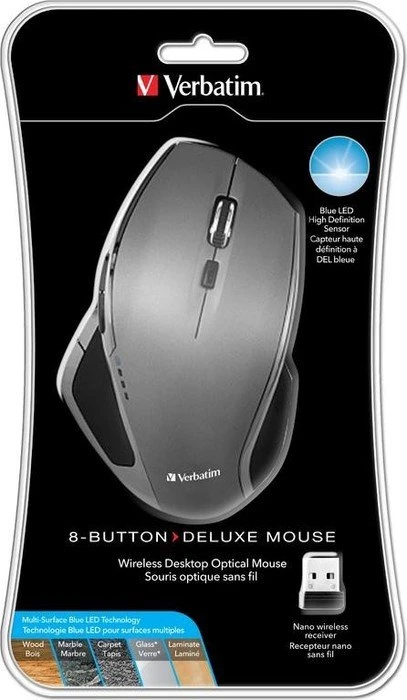 Verbatim 8-Button Deluxe Wireless Mouse schwarz, USB