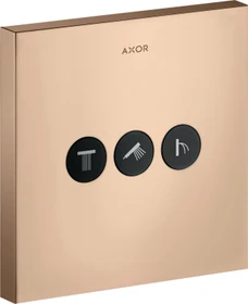 Hansgrohe Axor ShowerSelect eckig Kontrollfeld mit 3 Ventilen polished red gold