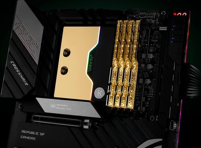 EK Water Blocks Quantum Line EK-Quantum Velocity² D-RGB, AM4, Nickel, Gold