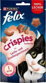 Purina Felix Crispies Lachs und Forelle, 360g (8x 45g)