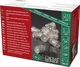 Konstsmide Dekolichterkette Metallzylinder silber LED 10x warmweiß