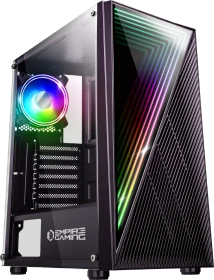 Empire Gaming Crystal, schwarz, Glasfenster (OE-CA-21BK)