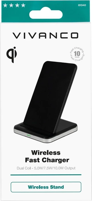 Vivanco Wireless Stand Alu 10W schwarz