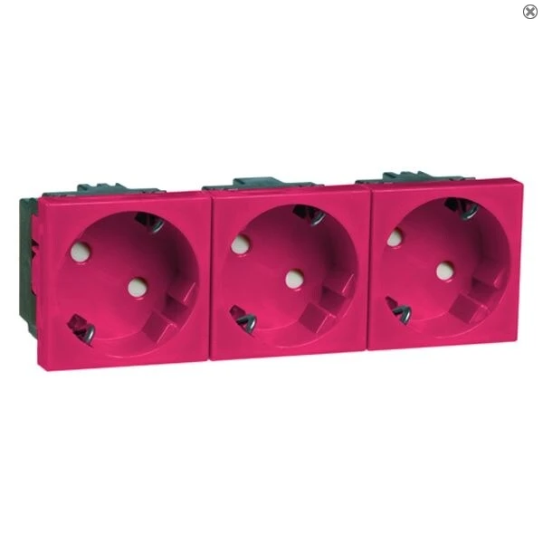 Peha Concept 45 Steckdose SCHUKO 3fach, rot