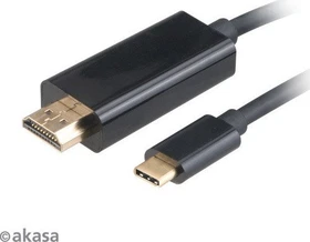 Akasa USB-C 3.1 [Stecker] auf HDMI [Stecker] 4K 60Hz Adapterkabel schwarz, 1.8m (AK-CBCA12-18BK)