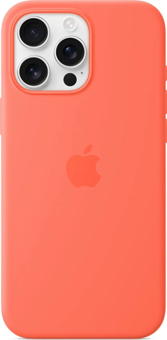 Apple Silikon Case mit MagSafe für iPhone 16 Pro Max Mandarine