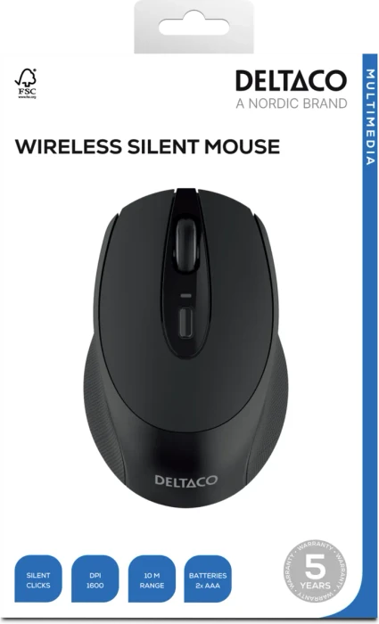 Deltaco Wireless Silent Mouse schwarz, USB