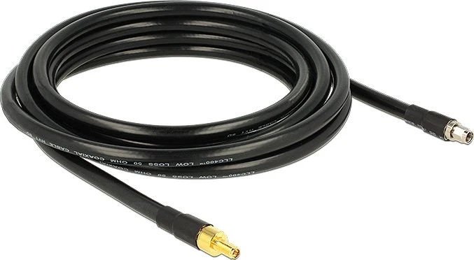DeLOCK Antennenkabel RP-SMA Stecker/RP-SMA Buchse CFD400 LLC400, 4m, schwarz