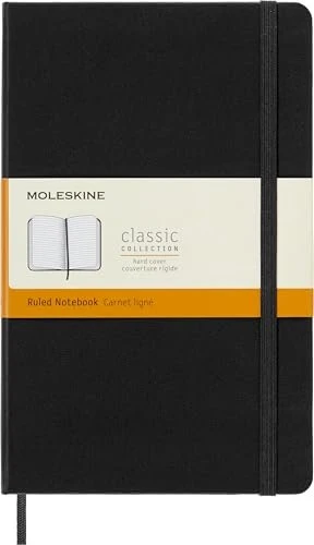 Moleskine Klassik Notizbuch, 130x210mm, liniert, fester Einband Large, schwarz, 240 Blatt