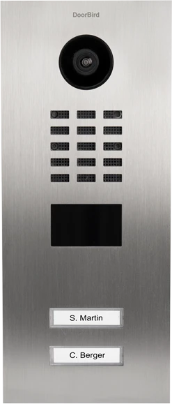 DoorBird D2102V IP Video Türstation mit 2 Ruftasten, Edelstahl V4A, gebürstet