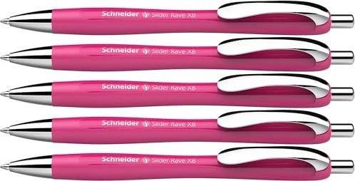 Schneider Slider Rave XB Kugelschreiber pink/silber, 5er-Pack