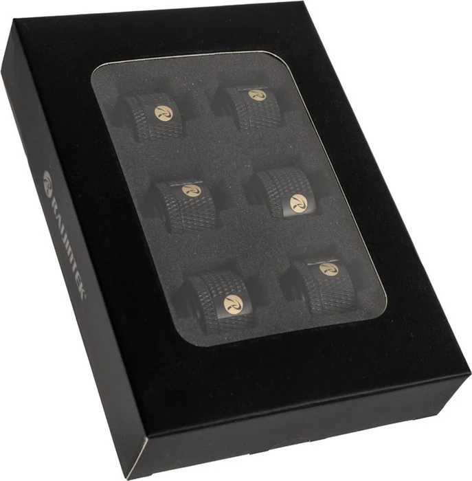 Raijintek Pelias D161806 Fitting G1/4" 16mm, schwarz, 6er-Pack