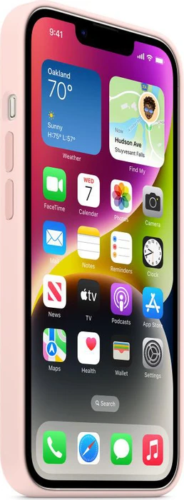 Apple Silikon Case mit MagSafe für iPhone 14 kalkrosa