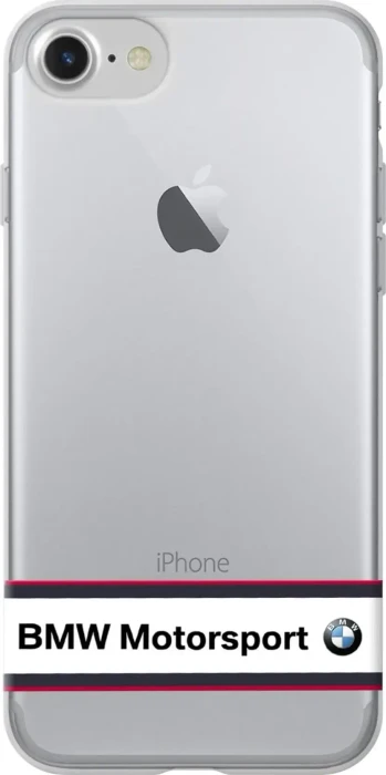 BMW Silicone Cover Horizontal Logo für Apple iPhone 7 weiß