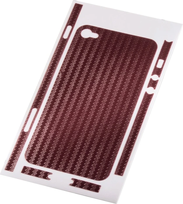 Hama Backcover-Folie Carbon für Apple iPhone 4 rot