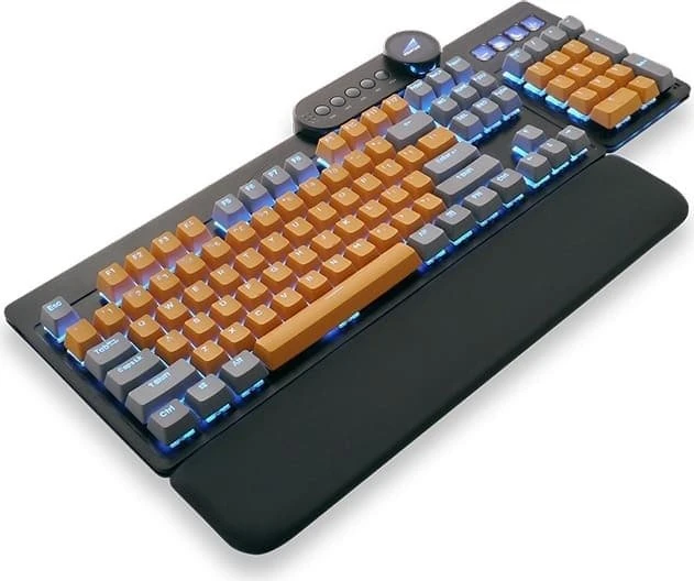 Mountain Mineral Keycap Set, Kunststoff (PBT) Double-Shot, grau/orange, 113 Tasten (104+9), ANSI-US