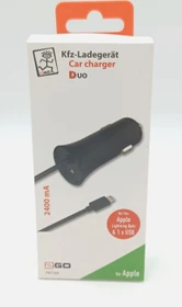2GO Kfz-Ladegerät DUO Lightning schwarz (797169)
