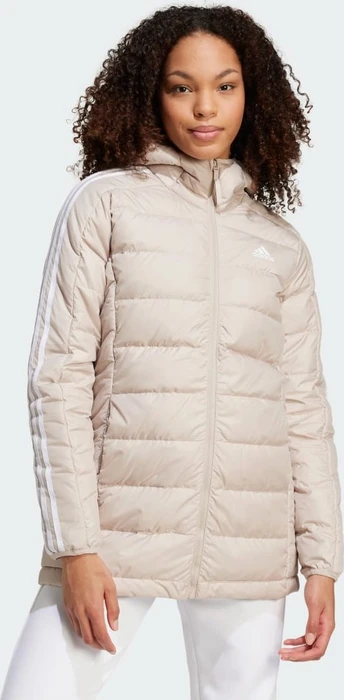 adidas Essentials 3-Streifen Light Hooded Mantel wonder beige (Damen)