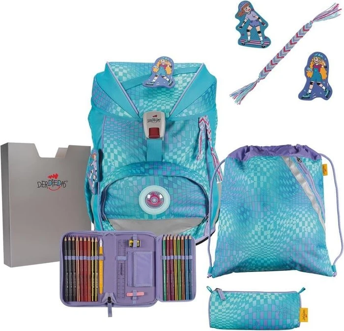 DerDieDas ErgoFlex Exklusiv LED Active Schulrucksack-Set, 5-tlg.