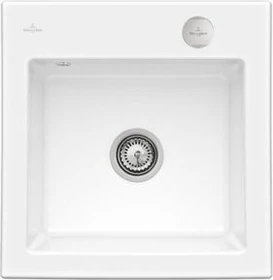 Villeroy & Boch Subway 50 S flat flächenbündig Becken mittig mit Ablauffernbedienung snow white