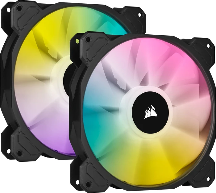 Corsair SP Series iCUE SP140 RGB Elite Dual Fan Kit, schwarz, LED-Steuerung, 140mm, 2er-Pack