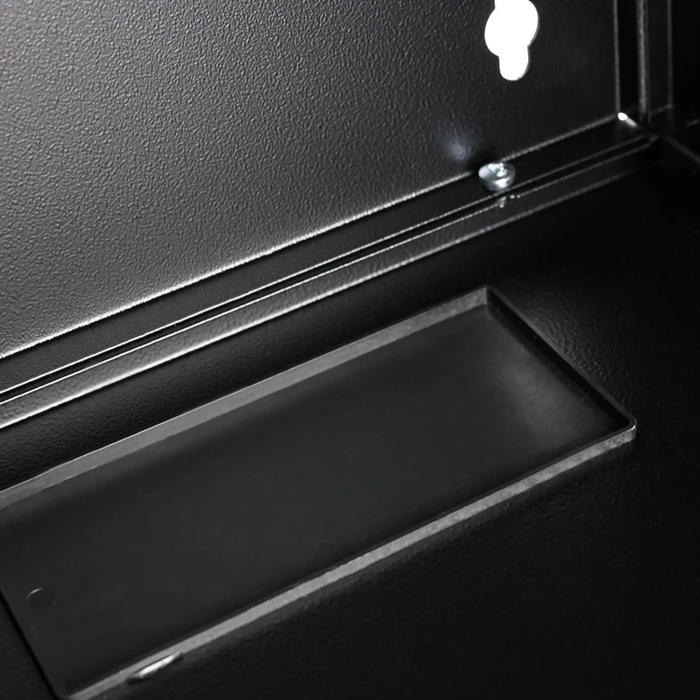 HMF Serverschrank 10", HMF 63400 9HE, Sicherheitsglastür, IP20, schwarz, 300mm tief