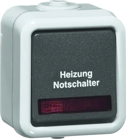 Peha IP54 Heizung-Notschalter 1polig, grau