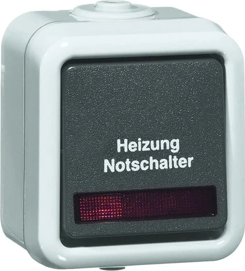 Peha IP54 Heizung-Notschalter 1polig, grau
