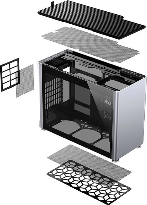 Jonsbo Jonsplus i100 Pro, silber, Glasfenster, Mini-ITX
