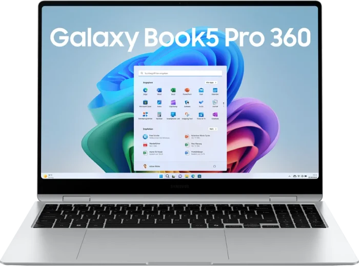 Samsung Galaxy Book5 Pro 360, Platinum Silver, Core Ultra 7 258V, 32GB RAM, 1TB SSD, DE