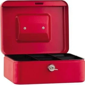 Soennecken Geldkassette, rot, Schlüsselschloss