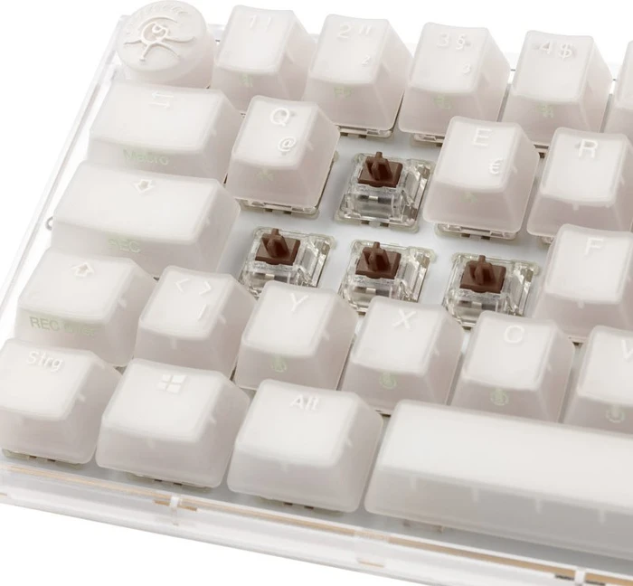 Ducky One 3 Mini PBT, LEDs RGB, Aura White, MX RGB BROWN, USB, DE