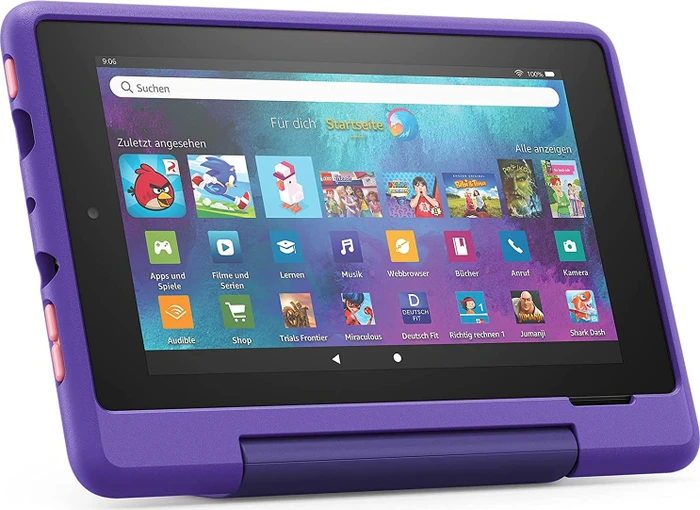 Amazon Fire 7 KFMUWI 2019, ohne Werbung, Graffiti, 16GB, inkl. BuddyPhones PopTime Headset und Displayschutzfolie, Kids Pro Edition