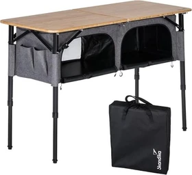 Skandika Tolja Bambus 100x65x65 faltbarer Campingtisch