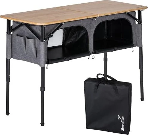 Skandika Tolja Bambus 100x65x65 faltbarer Campingtisch