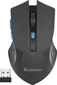 Defender Accura MM-275 Wireless Optical Mouse schwarz/blau, USB (52275)