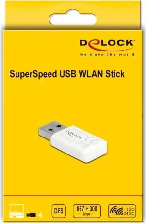 DeLOCK USB 3.0 DualBand Micro Stick, weiß, 2.4GHz/5GHz WLAN, USB-A 3.0 [Stecker]