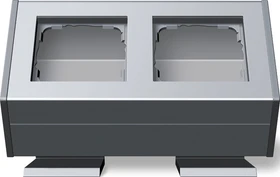 Gira Profil 55 Aufputzgehäuse mit Befestigungswinkel 2fach, aluminium