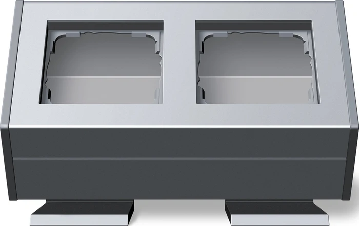 Gira Profil 55 Aufputzgehäuse mit Befestigungswinkel 2fach, aluminium