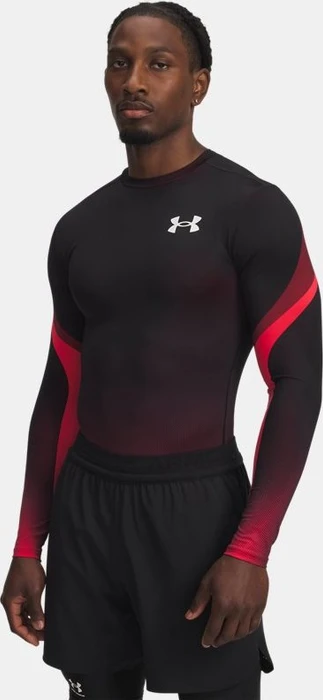 Under Armour HeatGear Sublimated Crew Kompressionsshirt langarm rot/schwarz/weiß (Herren)