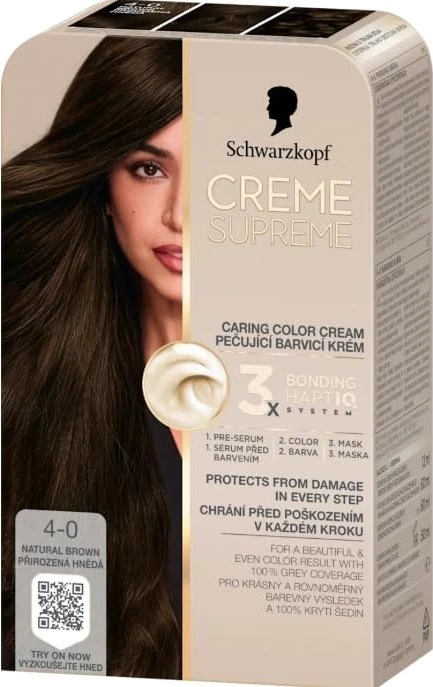 Schwarzkopf Creme Supreme Haarfarbe 4-0 natural brown, 60ml
