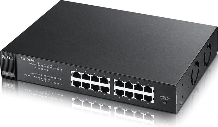 Zyxel ES1100 Desktop Switch, 16x RJ-45, PoE