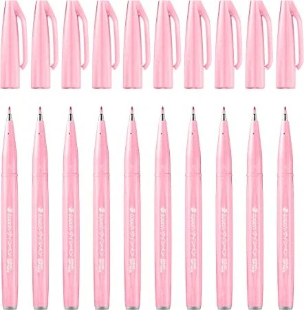 Pentel Brush Sign Pen SES15C zartrosa, 10er-Pack