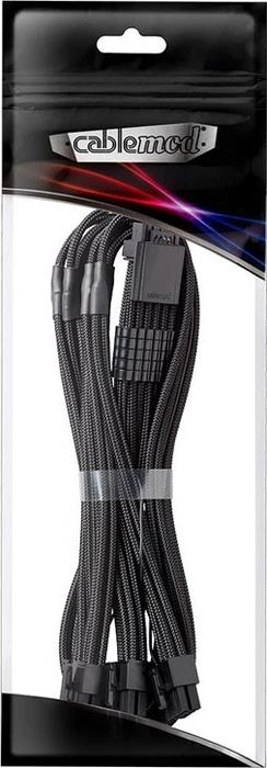 CableMod C-Series Pro ModMesh 12VHPWR for Corsair, 3x 8-Pin PCIe Stecker auf 16-Pin PCIe 5.0 12VHPWR Stecker, Adapterkabel, schwarz, 60cm