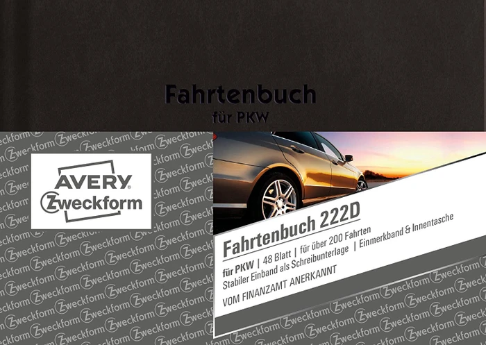 Avery-Zweckform Fahrtenbuch mit Jahresabrechnung, A6 quer, Hardcover, 48 Blatt