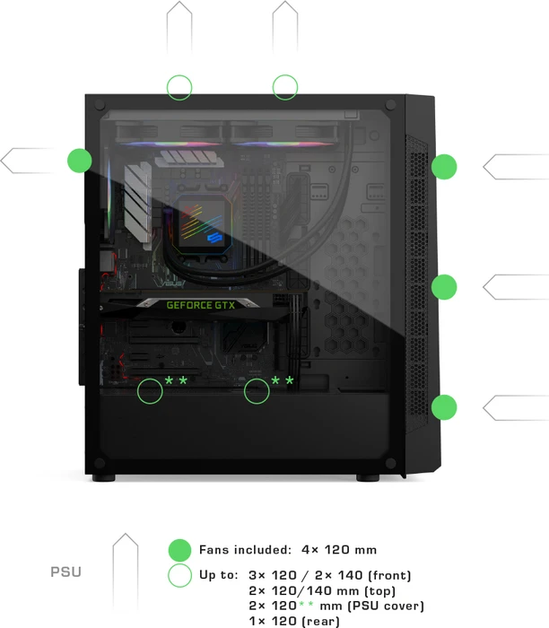 Endorfy SilentiumPC Armis AR6Q Evo TG ARGB, Glasfenster