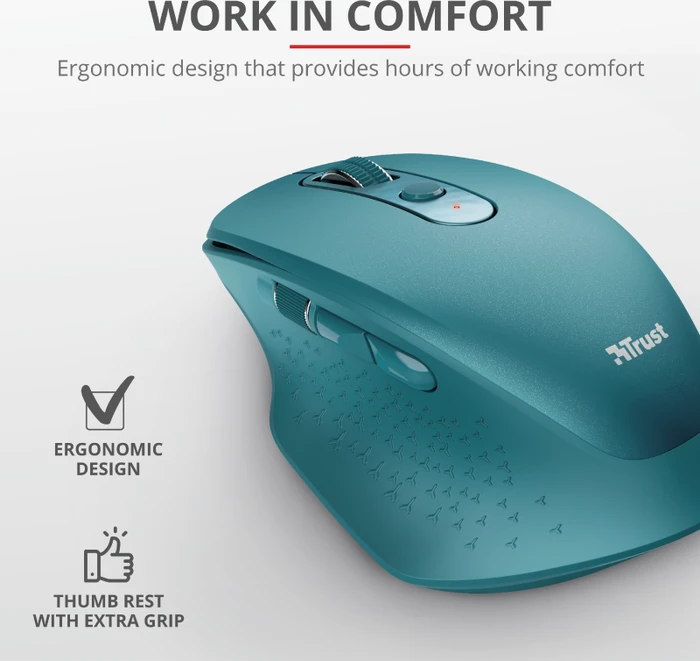 Trust Ozaa Rechargeable Wireless Mouse blau, USB