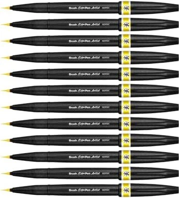 Pentel Brush Sign Pen Artist SESF30C gelb, 12er-Pack